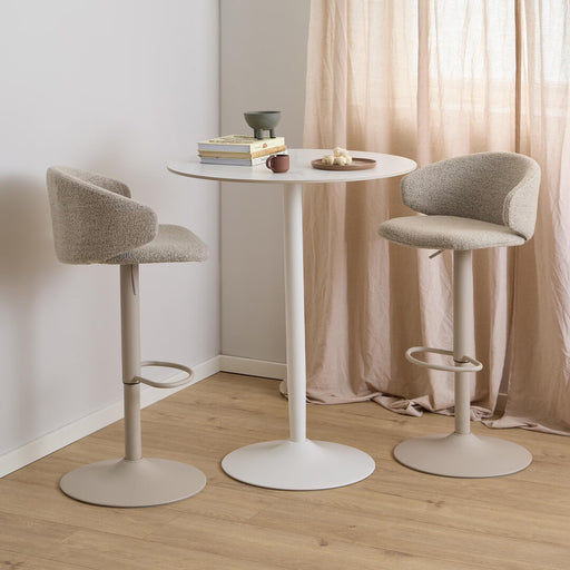 Bendt Ronde Bartafel Tempest Keramiek met marmerprint, 80cm - Wit