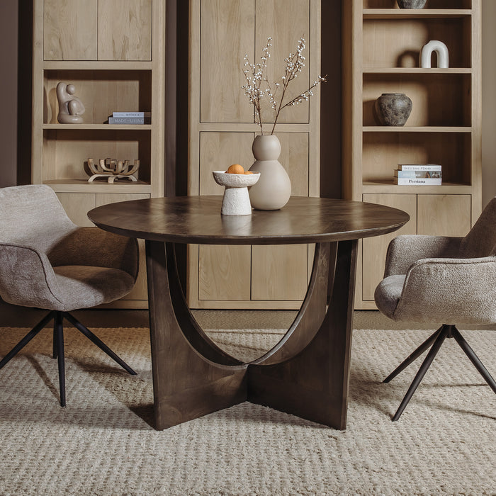 Tower Living Ronde Eettafel Fermo Mangohout, 130cm - Bruin