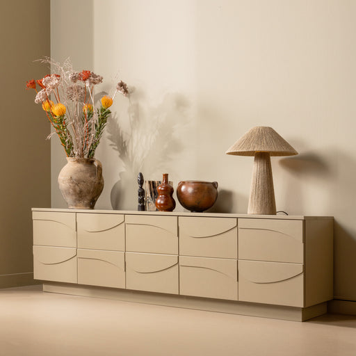 WOOOD Exclusive TV-meubel Teo Grenenhout, 180cm - Mud - Japandi