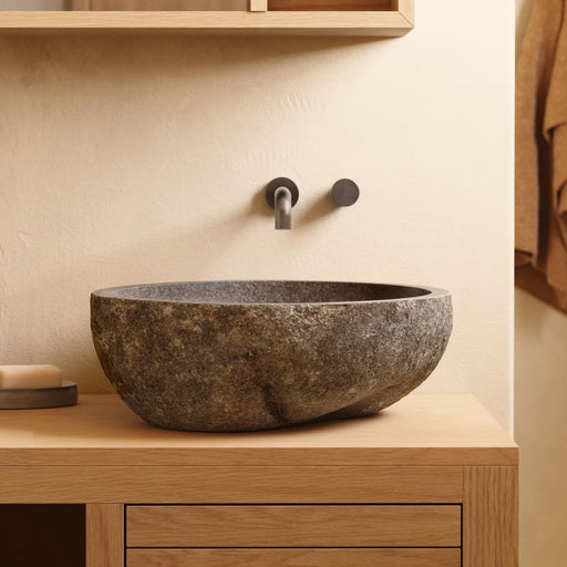 Kave Home Waskom Tetsu Steen, 40cm - Grijs