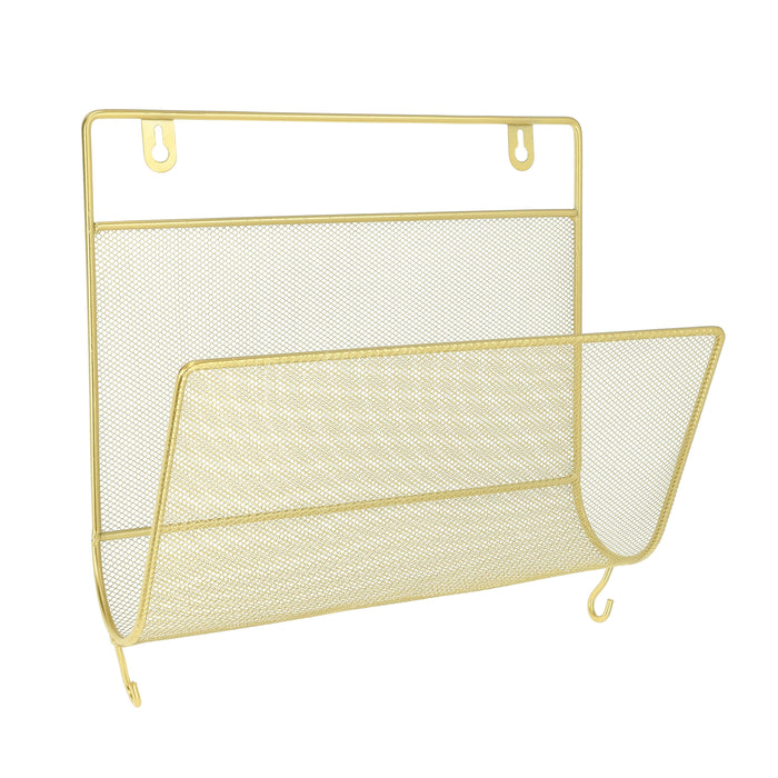 QUVIO Wandrek tijdschriften - 12 x 29 x 26 cm - Goud