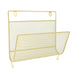 QUVIO Wandrek tijdschriften - 12 x 29 x 26 cm - Goud