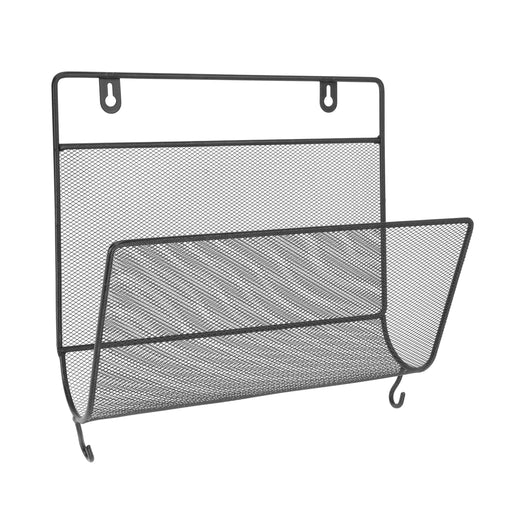 QUVIO Wandrek tijdschriften - 12 x 29 x 26 cm - Zwart