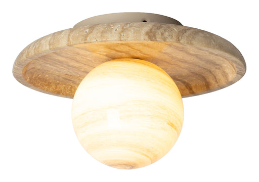 its about RoMi Plafondlamp Tivoli Travertin & Glas, 1-lamps - Zand