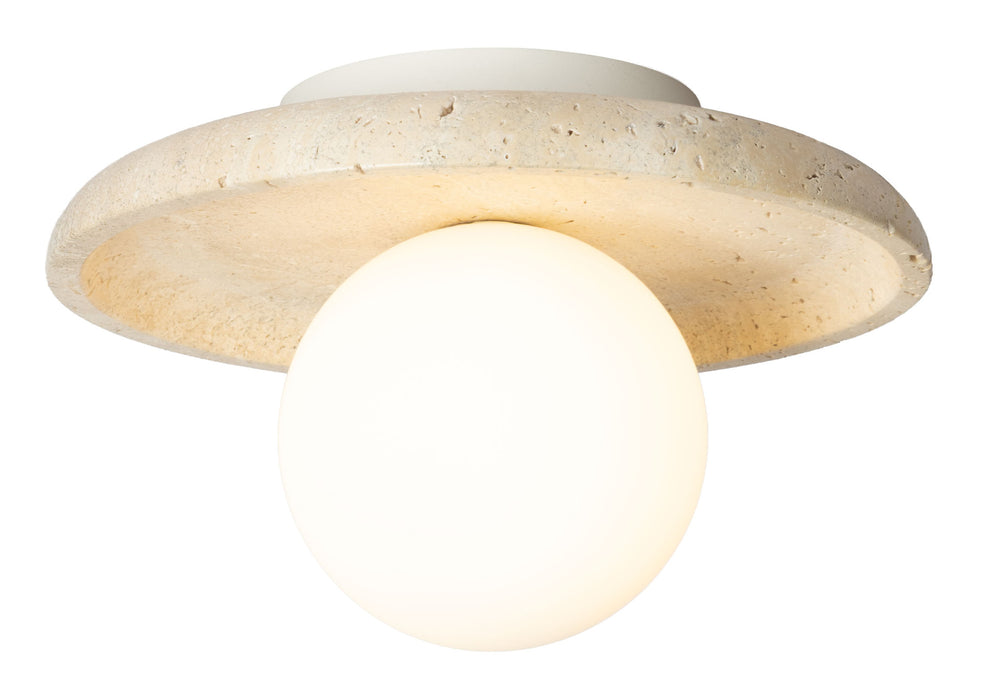 its about RoMi Plafondlamp Tivoli Travertin & Glas - Wit