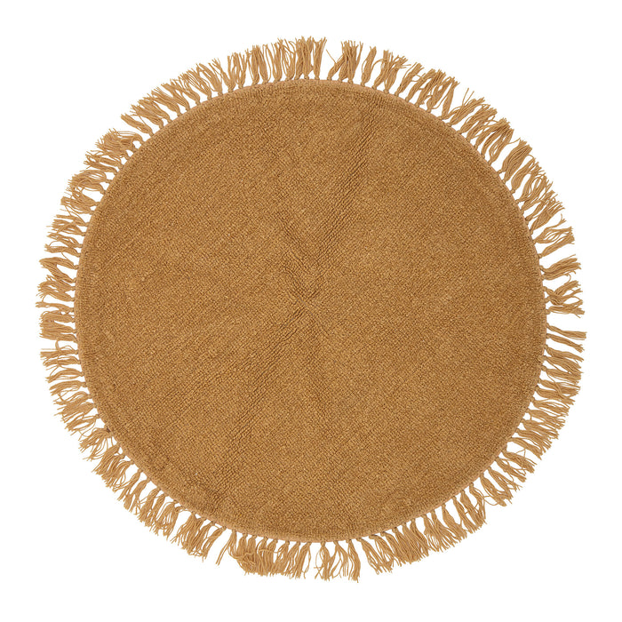 Bloomingville Rond Vloerkleed Lenea Wol, 110cm - Geel