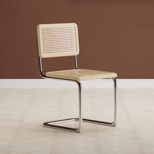 Nohr Eetkamerstoel Trevonte Rattan / Chroom - Naturel - ThatLyfeStyle