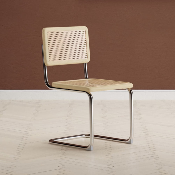 Nohr Eetkamerstoel Trevonte Rattan / Chroom - Naturel - ThatLyfeStyle