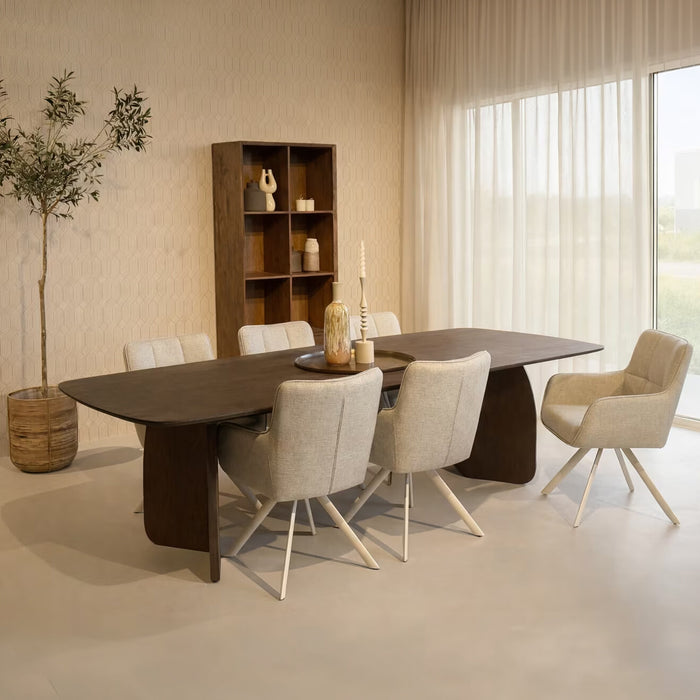 Livingfurn Deens Ovale Eettafel Trevor Mangohout, 280 x 110cm - donkerbruin - Ovaal
