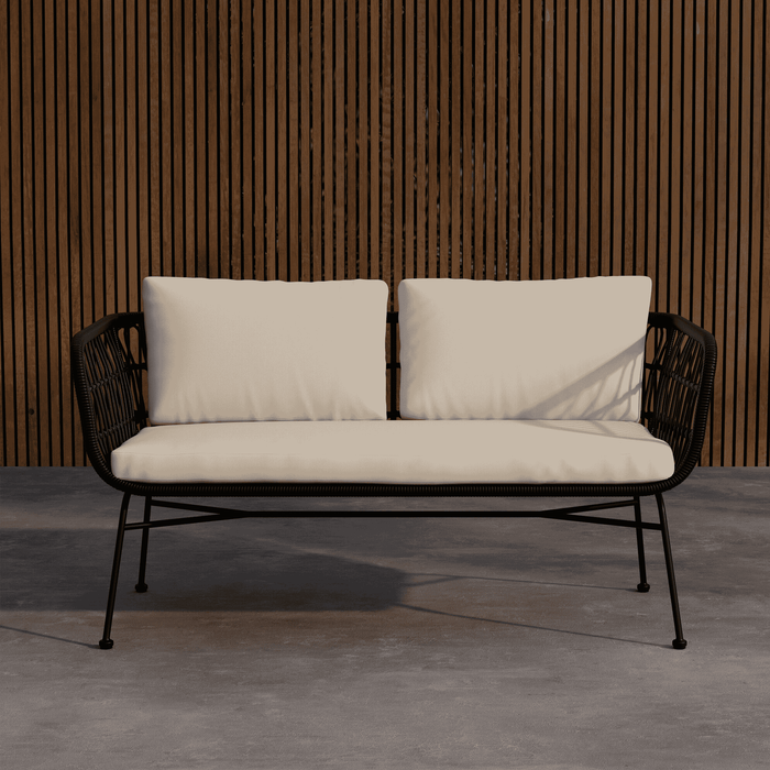 Nohr 3-zits Tuinbank Marison Rattan, 140cm - Zwart