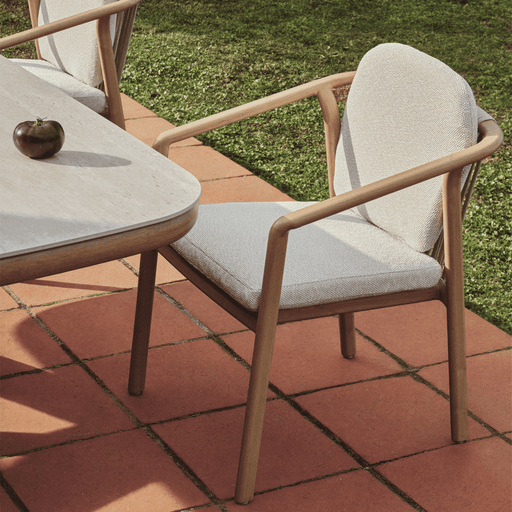Kave Home Tuinstoel Sirte - Ecru/Houtlook