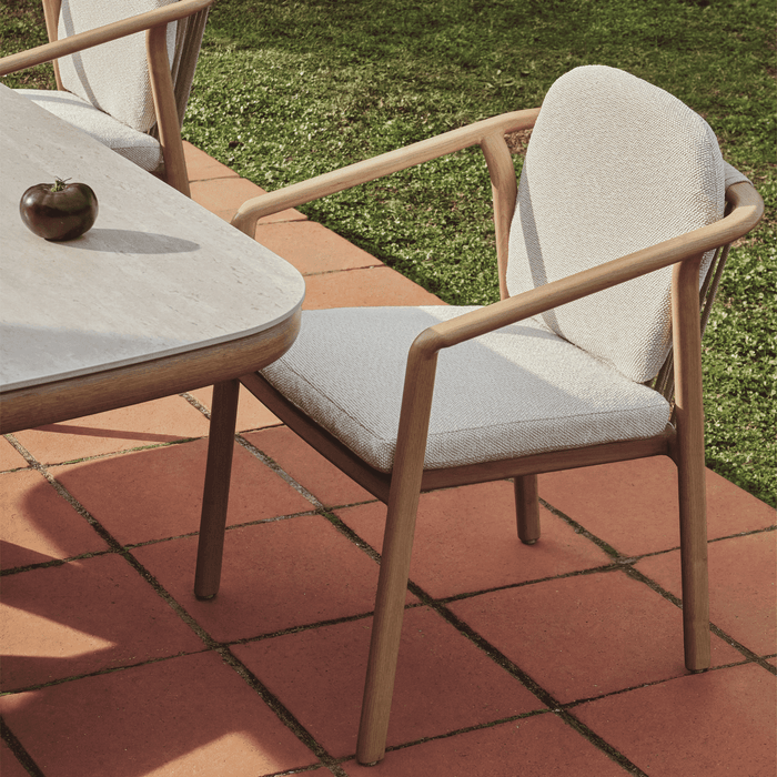 Kave Home Tuinstoel Sirte - Ecru/Houtlook