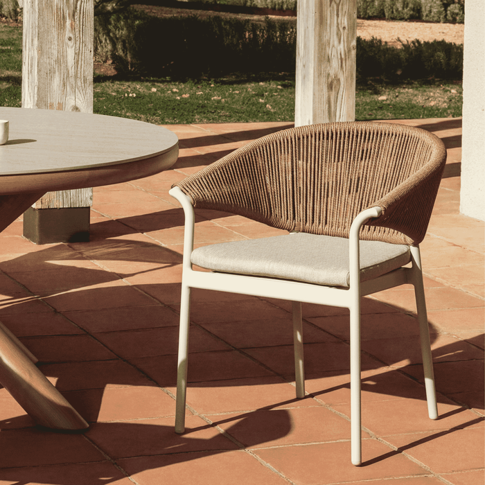 Kave Home Tuinstoel Zuara - Ecru/Bruin