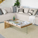 Kave Home Salontafel Tulsi Eiken / glas, 120 x 70cm - Bruin