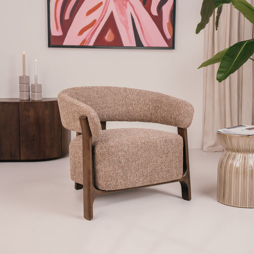 Richmond Fauteuil Dalara Tweed stof en beukenhout - Bruin