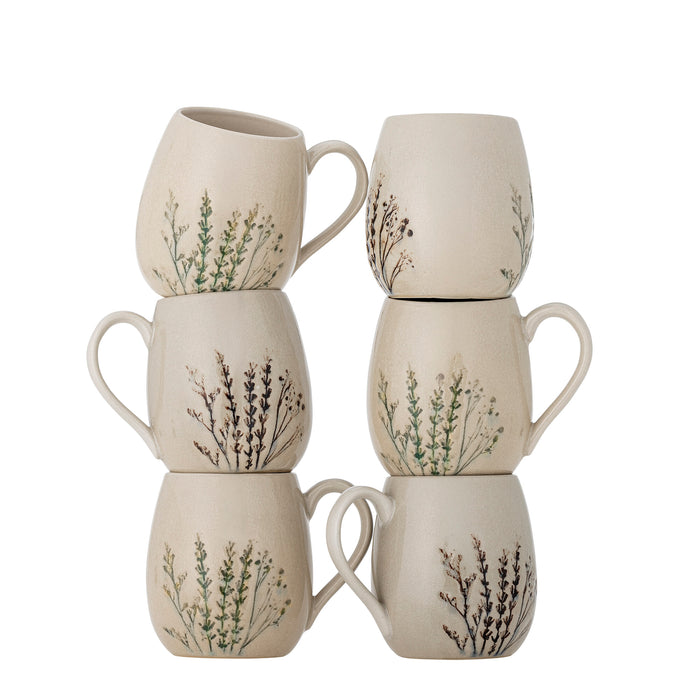 Bloomingville Mok Bea 11cm, Set van 6 stuks - Naturel