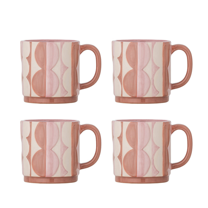 Bloomingville Mok Saul Set van 4 stuks - Roze