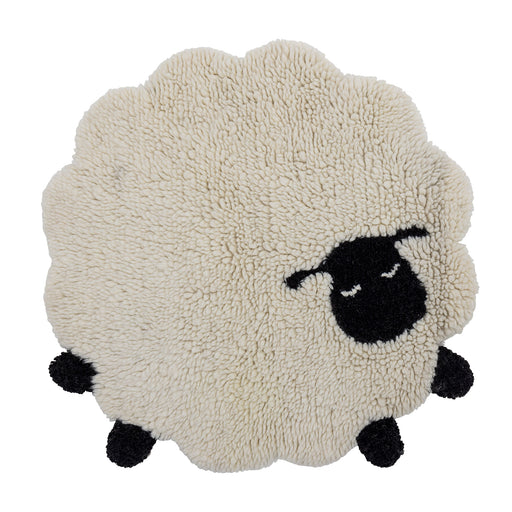 Bloomingville MINI Vloerkleed Dolly Schaap, Wol, 84cm - Wit - ThatLyfeStyle