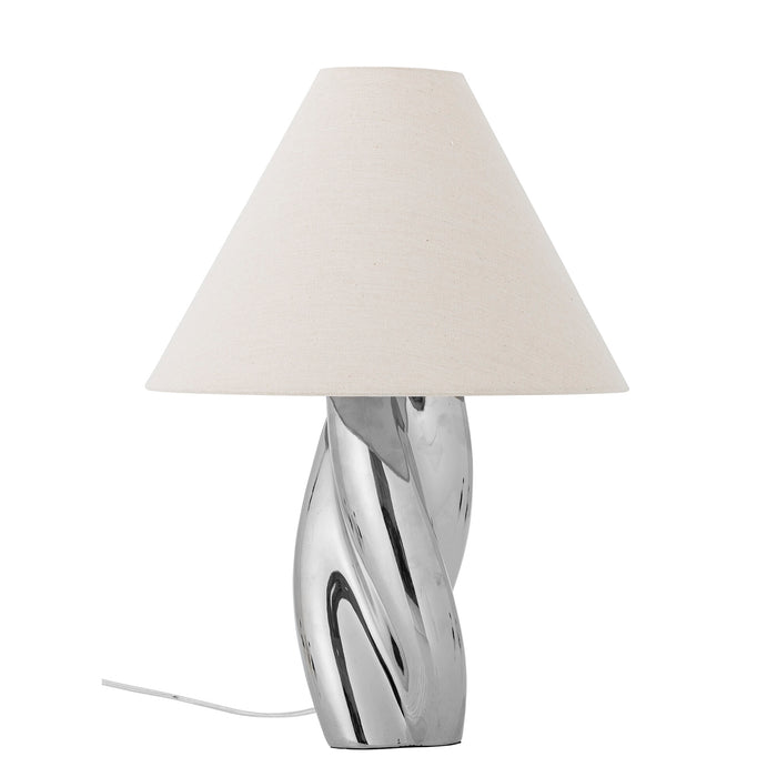 Bloomingville Tafellamp Silva Linnen en steen, 49cm hoog - Zilver