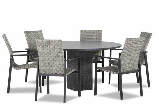 Lifestyle Upton/Graniet triangel 170 cm dining tuinset 7-delig