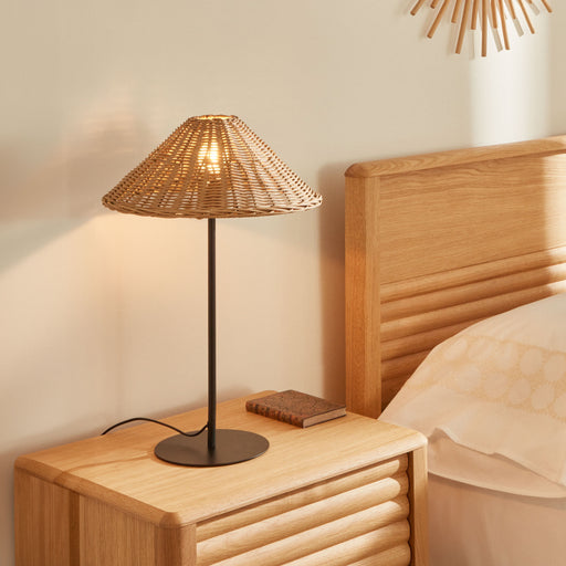 Kave Home Tafellamp Urania 50cm, Rotan - Naturel