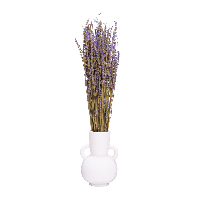 QUVIO Decoratieve vaas met handvatten- Keramiek - Wit