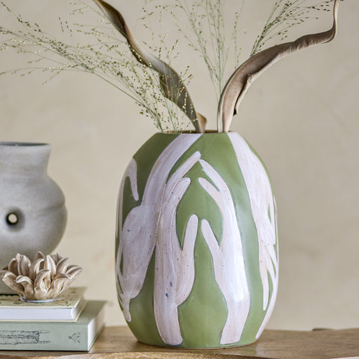 Bloomingville Vaas Adalena 30cm - Groen - ThatLyfeStyle