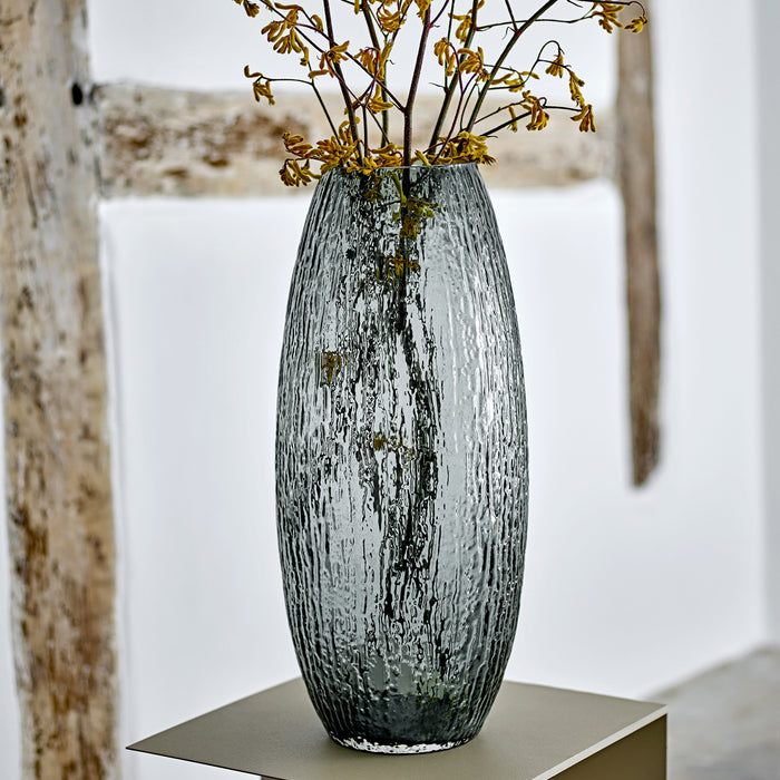Bloomingville Vaas Brock Glas, 50cm hoog - Grijs