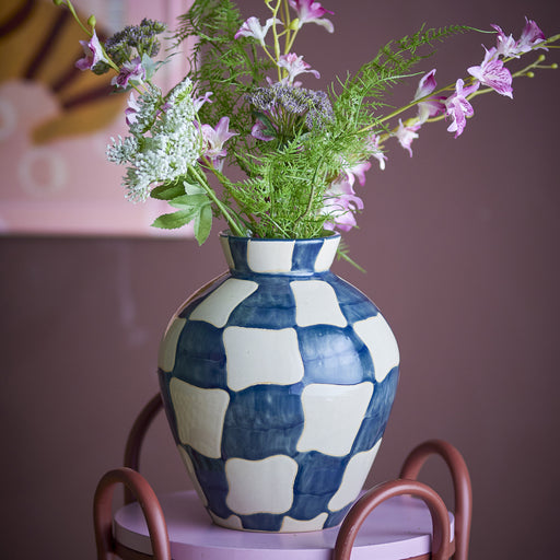 Bloomingville Vaas Check 24cm hoog - Meerkleurig - ThatLyfeStyle