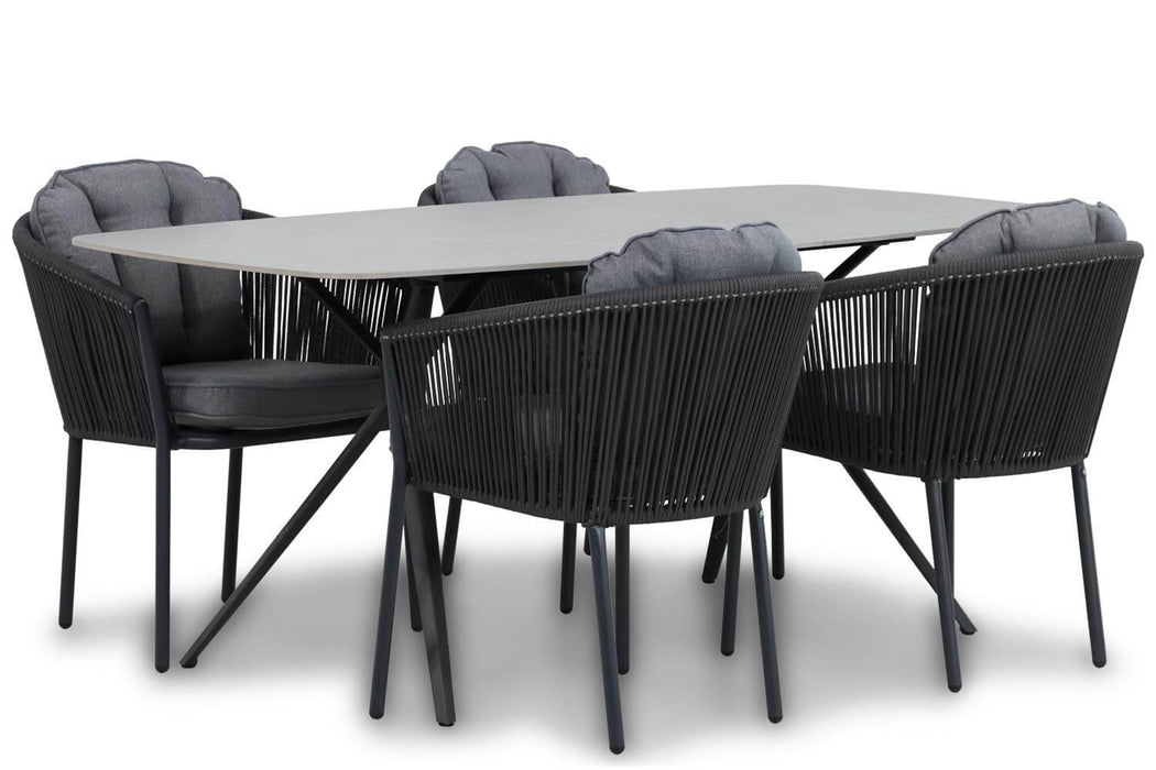 Santika Novita/Valerio 180 cm dining tuinset 5-delig