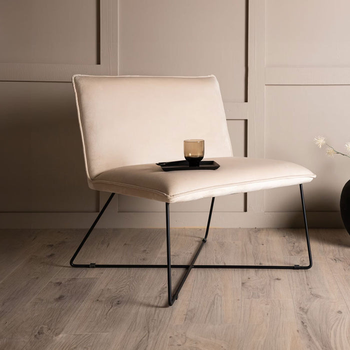 Nohr Fauteuil Tindra Velvet - Beige - ThatLyfeStyle