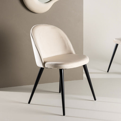 Nohr Eetkamerstoel Amon Velvet - Beige - ThatLyfeStyle