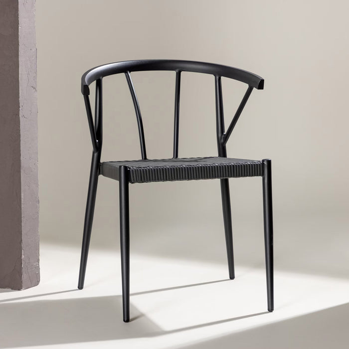 Nohr Tuinstoel Charlina Wicker - Zwart - ThatLyfeStyle