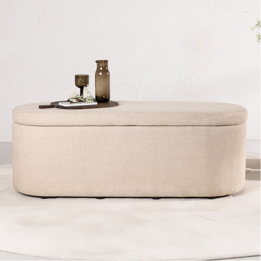 Nohr Poef 'Signilda' 130cm, kleur Off White - ThatLyfeStyle