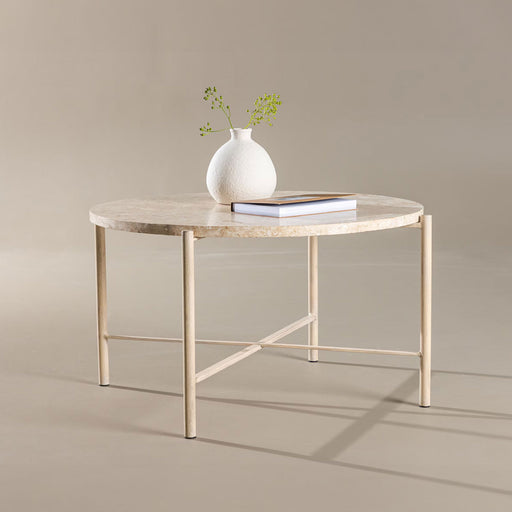 Nohr Ronde Salontafel Arnita Mactan steen, 70cm - Beige