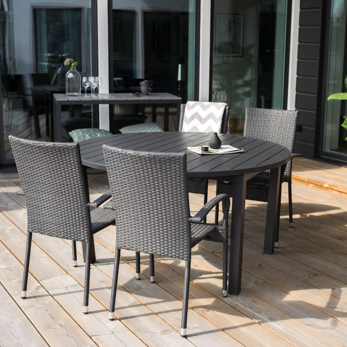 Nohr Ronde Tuintafel Tion 140/190 x 140cm - Zwart