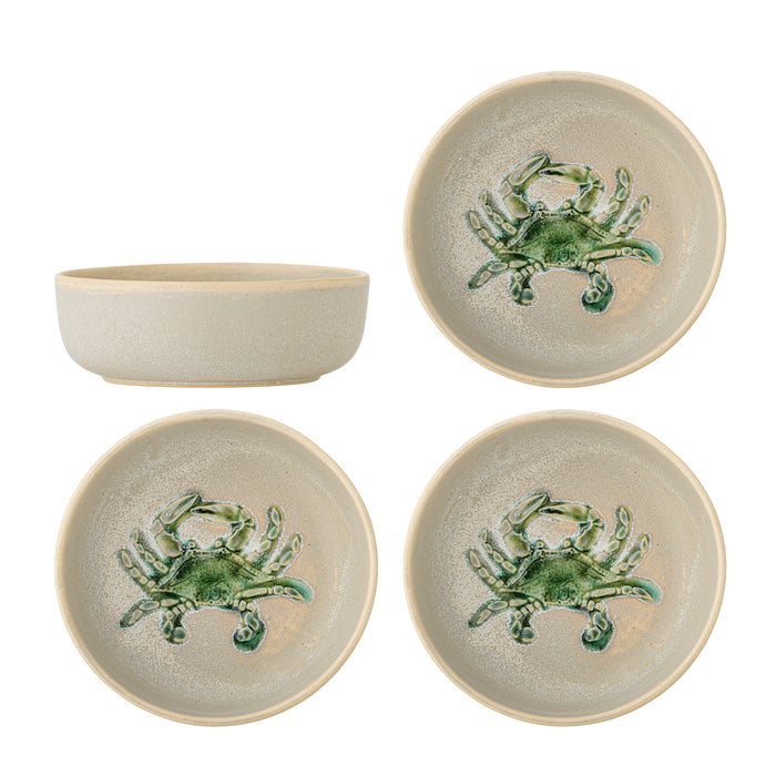 Bloomingville Schaal Hadden Krab, Set van 4 stuks - Groen