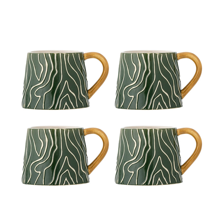 Bloomingville Mok Woodsby Set van 4 stuks - Meerkleurig