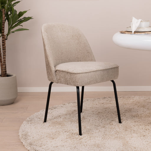 BePureHome Eetkamerstoel Vogue Structure Velvet - Wheatfield