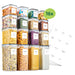 XIVADA Voorraadpotten Nena - Transparant - Met stickers - 16 stuks