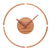 QUVIO Grote wandklok - 35cm - Hout - Plexiglas - Donkerbruin