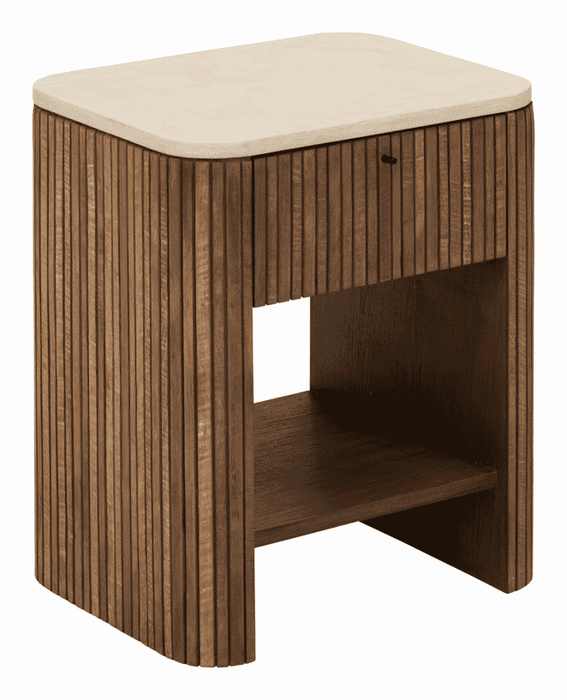 DTP Home Nachtkastje Lagoon Teakhout & Mortex, 60 x 50cm - Naturel