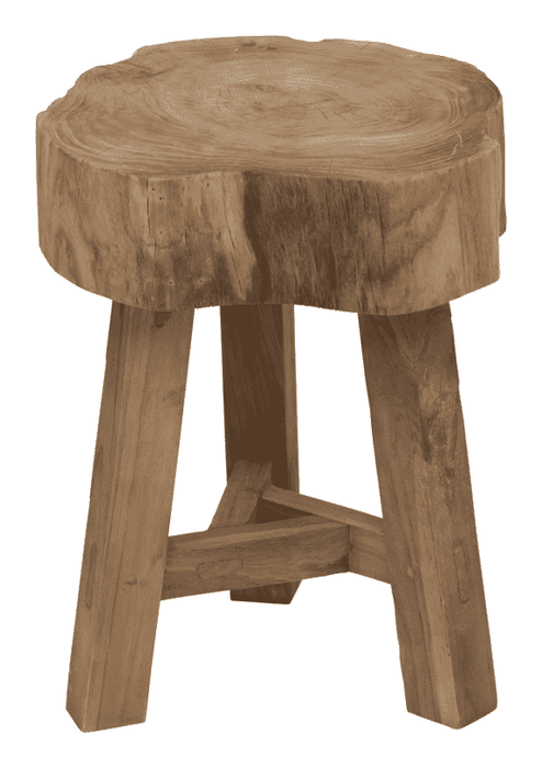 MUST Living Bijzettafel Dax Teakhout, 35cm - Naturel - Rond