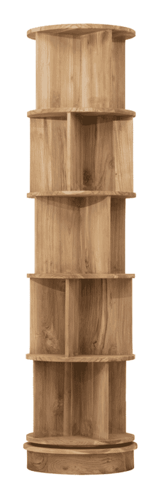 MUST Living Draaibare Boekenkast Shakespeare Teakhout, 195 x 50cm - Naturel
