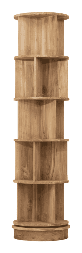 MUST Living Draaibare Boekenkast Shakespeare Teakhout, 195 x 50cm - Naturel