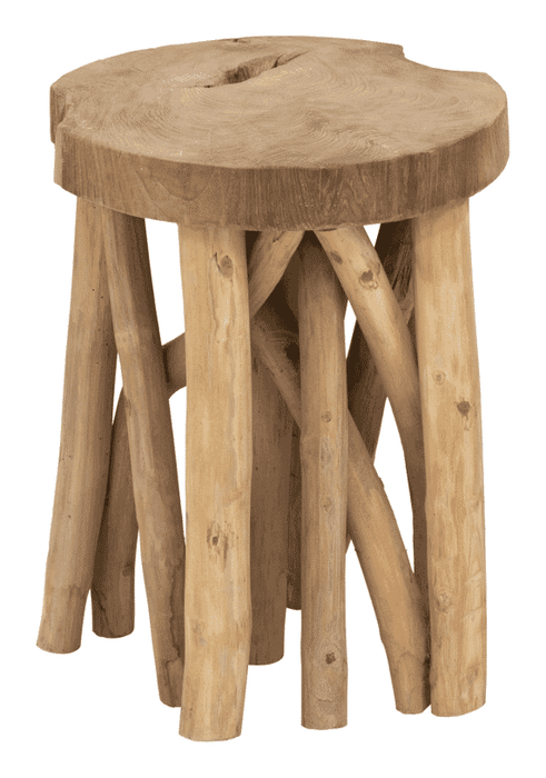 MUST Living Bijzettafel Jungle Teakhout, Ø35 - Naturel - Rond