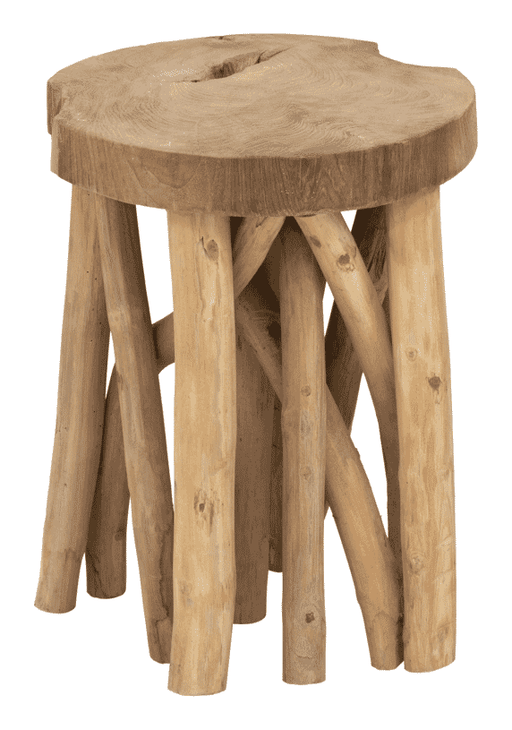 MUST Living Bijzettafel Jungle Teakhout, Ø35 - Naturel - Rond