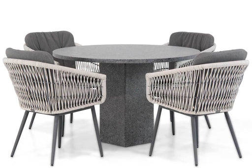 Lifestyle Western/Graniet 120 cm rond dining tuinset 5-delig - 17620