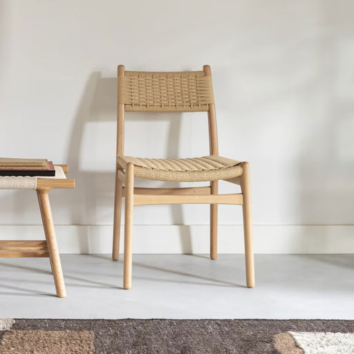Dutchbone Eetkamerstoel Cecile Gevlochten touw - Naturel - ThatLyfeStyle