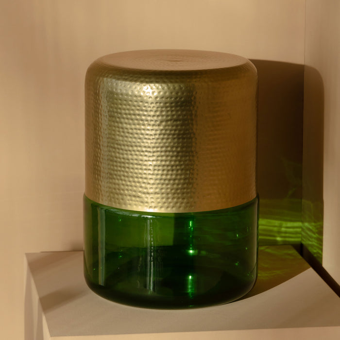 Dutchbone Bijzettafel Cave IJzer en glas, 35cm - Rond